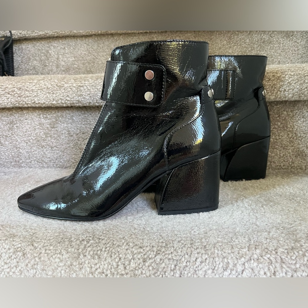 Dolce Vita Patent Leather Block Heel Ankle Boots - Women